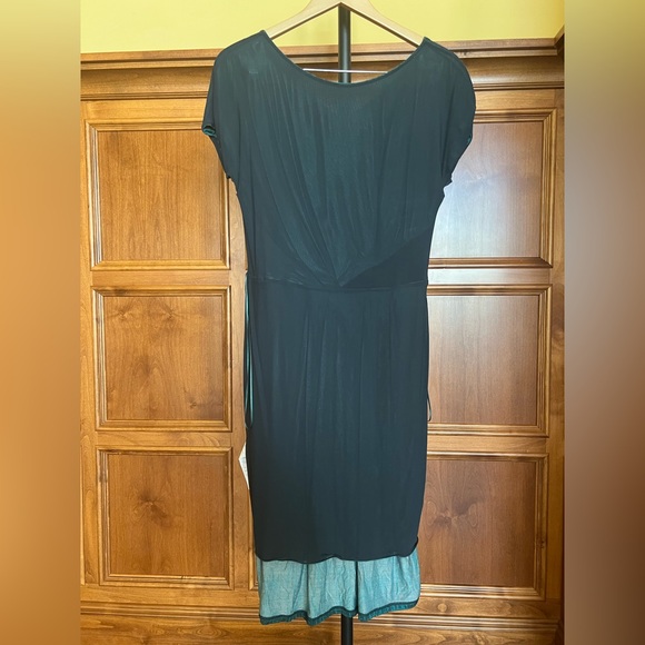 MaxMara Dress Cap Sleeves Emerald Green Size 12 - Picture 12 of 16